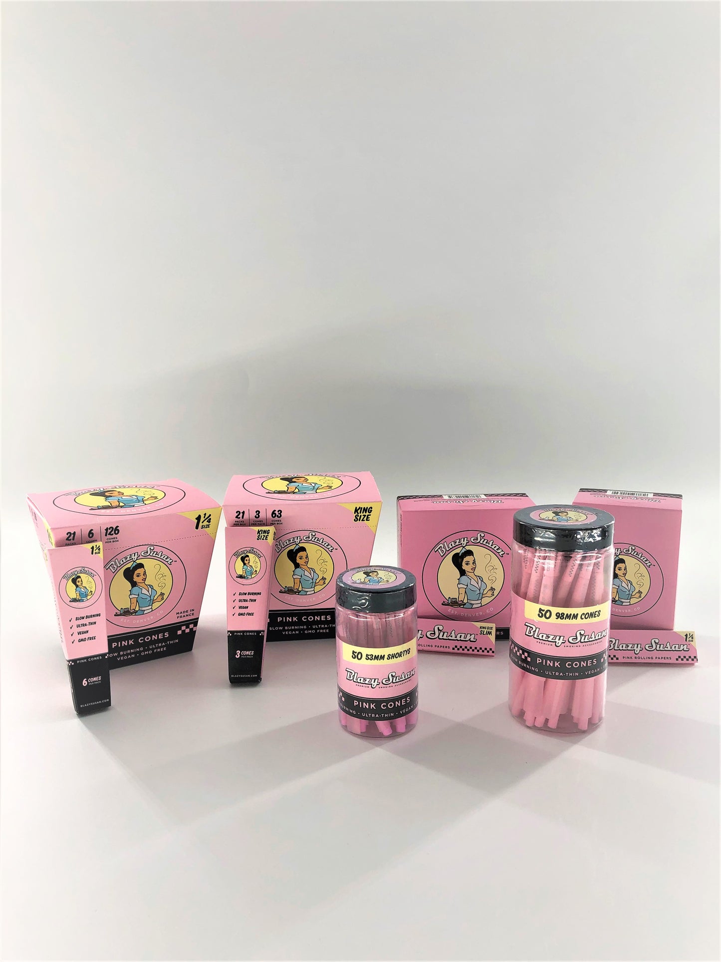 Blazy Susan Pink 1 1/4 Rolling Papers