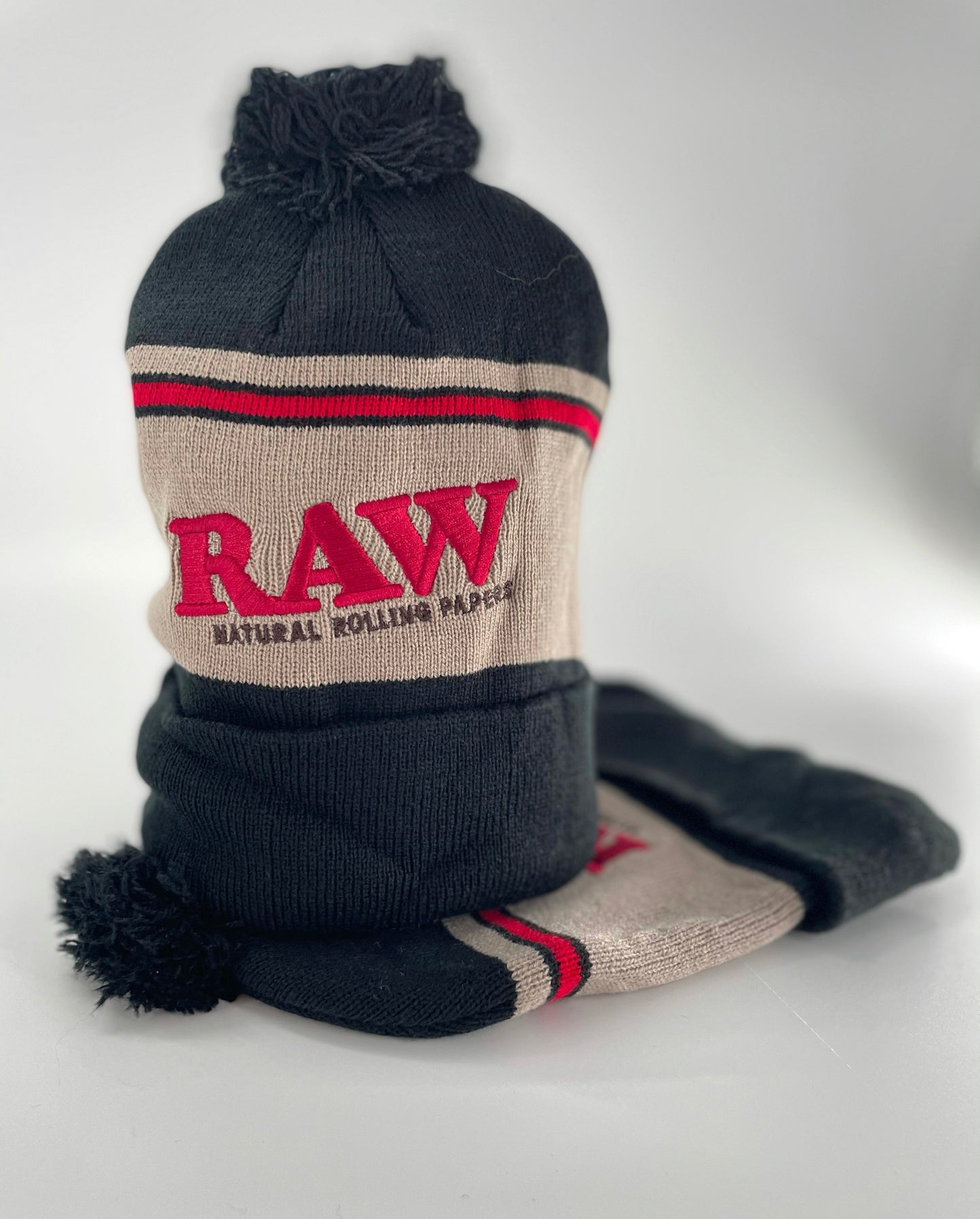 RAW Pom Pom Beanie