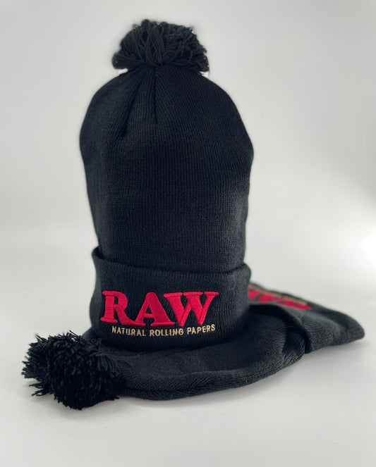 RAW Pom Pom Beanie