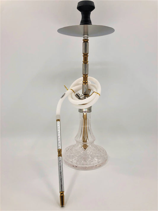 Onyx Hookah - Cartier Silver & Gold