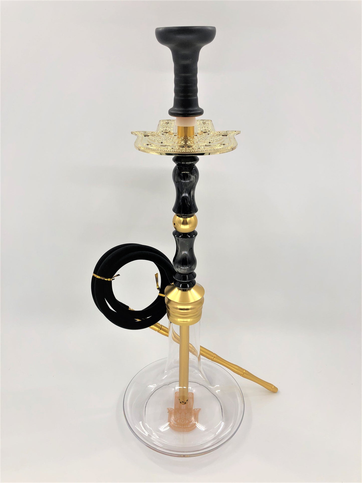 Khamsa Hookah - Black & Gold L